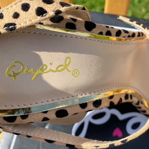 Qupid Women’s Leopard Open Toe Heels Size 8 - Picture 5 of 7